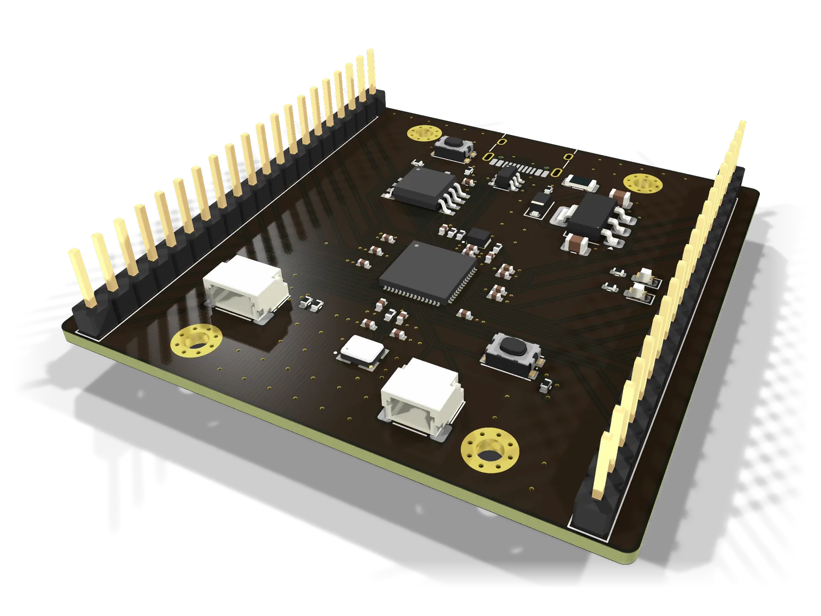 EoS Learn RP2350, ray-traced from its KiCad files